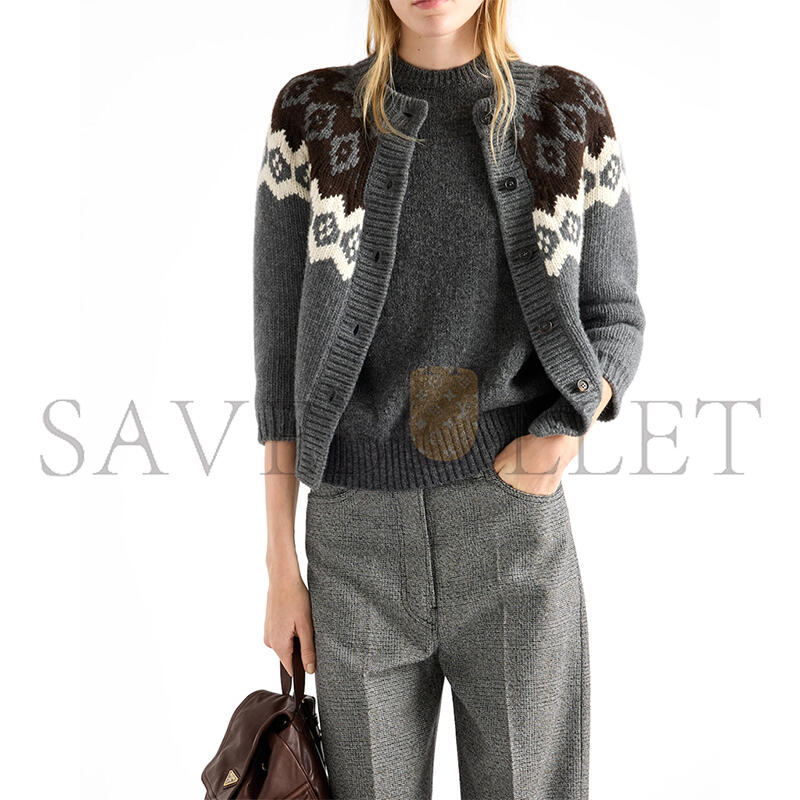 PRADA WOOL AND CASHMERE CARDIGAN P25O13